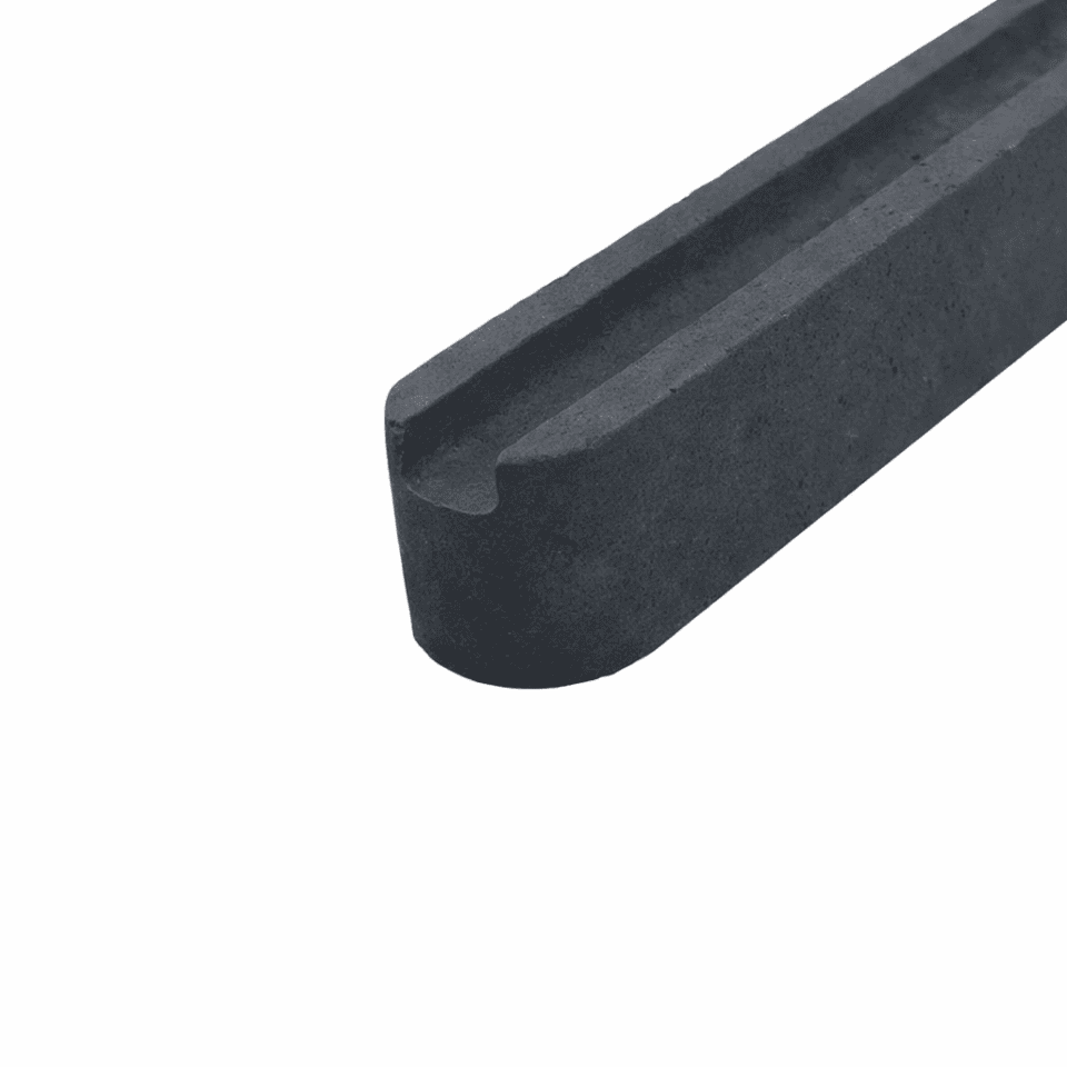 Betoneindpaal L.330cm rabat 260cm en afgeronde kop (ANTRACIET)