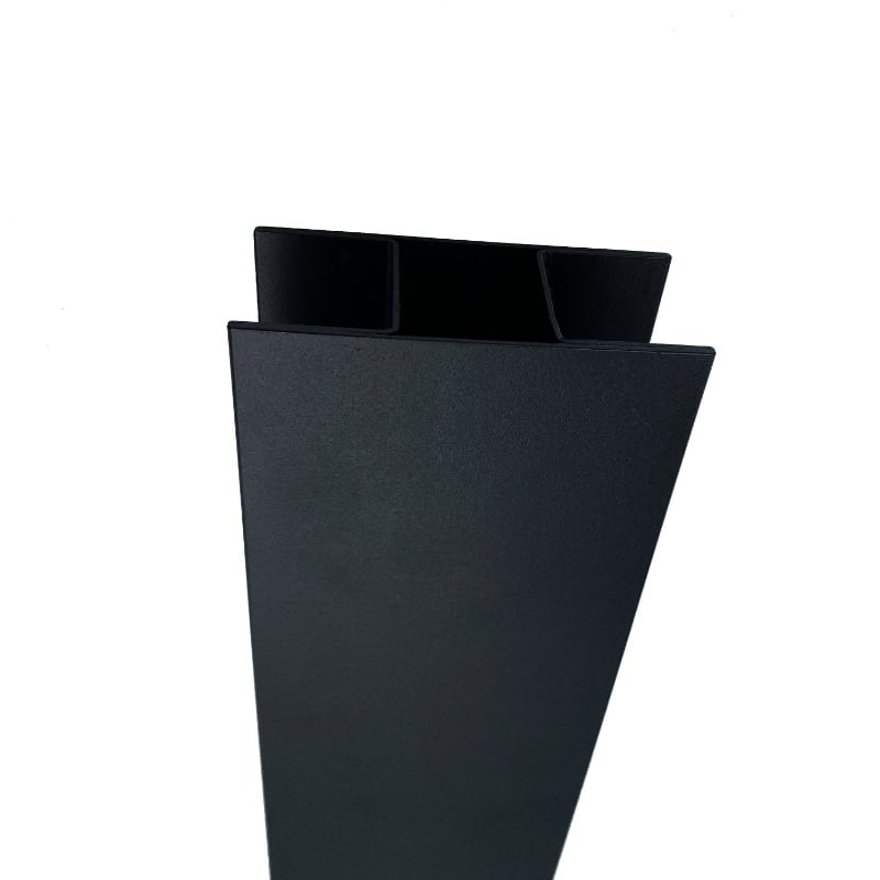 H-Gleufpaal 42/90mm x L. 2350mm - ZWART (RAL 9005 STRUC)