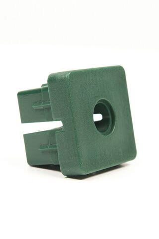Tuinpoort Scharnierdop PA 40/40mm met kapje + gat diam. 13mm