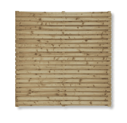 Houten Latenscherm Horizontaal Recht 180 x 180cm (inox geschroefd)