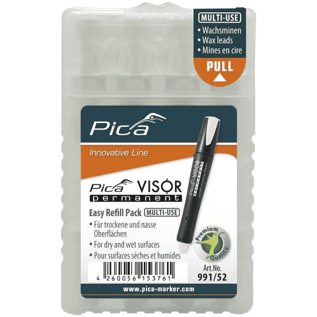 Pica 990/52 VISOR Permanent Marker navulling - WIT (5 st/doosje)