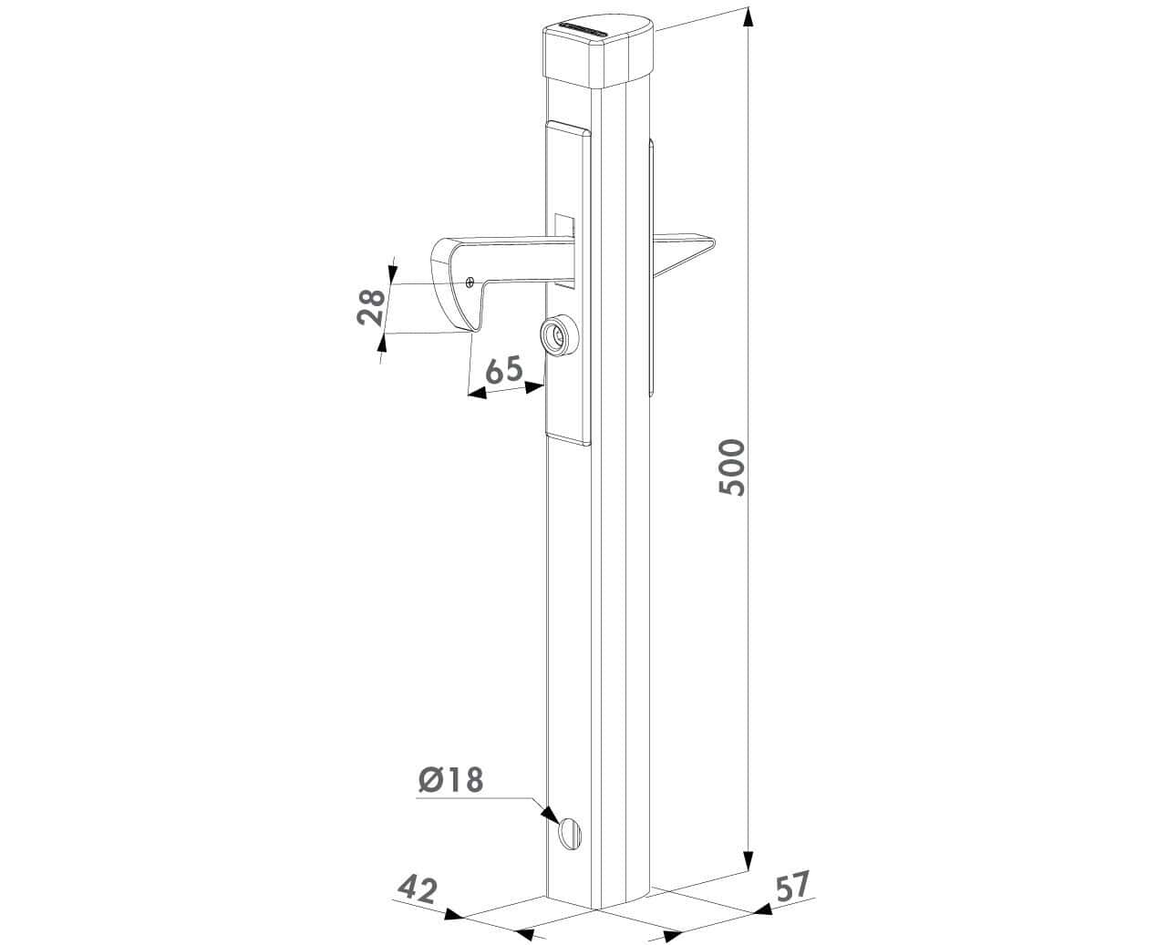 Aluminium poortvanger voor 40 mm tot 60 mm type Locinox IN-GATE CATCHER - Afbeelding 3