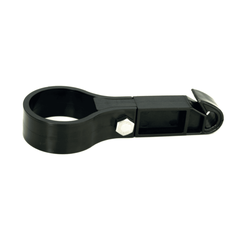 Afstandisolator met haak PVC diam. 60mm - Lengte 80mm (ZWART)