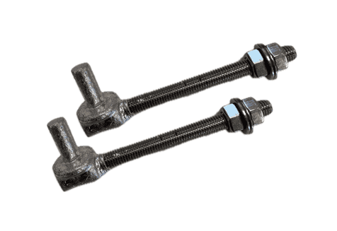 Scharnierset RVS voor tuinpoort kader 40/40mm - M12 x 130mm