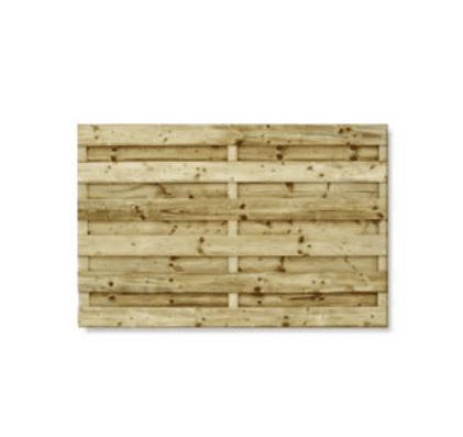 Houten scherm Horizontaal Recht 186 x 117cm (inox gevezen)