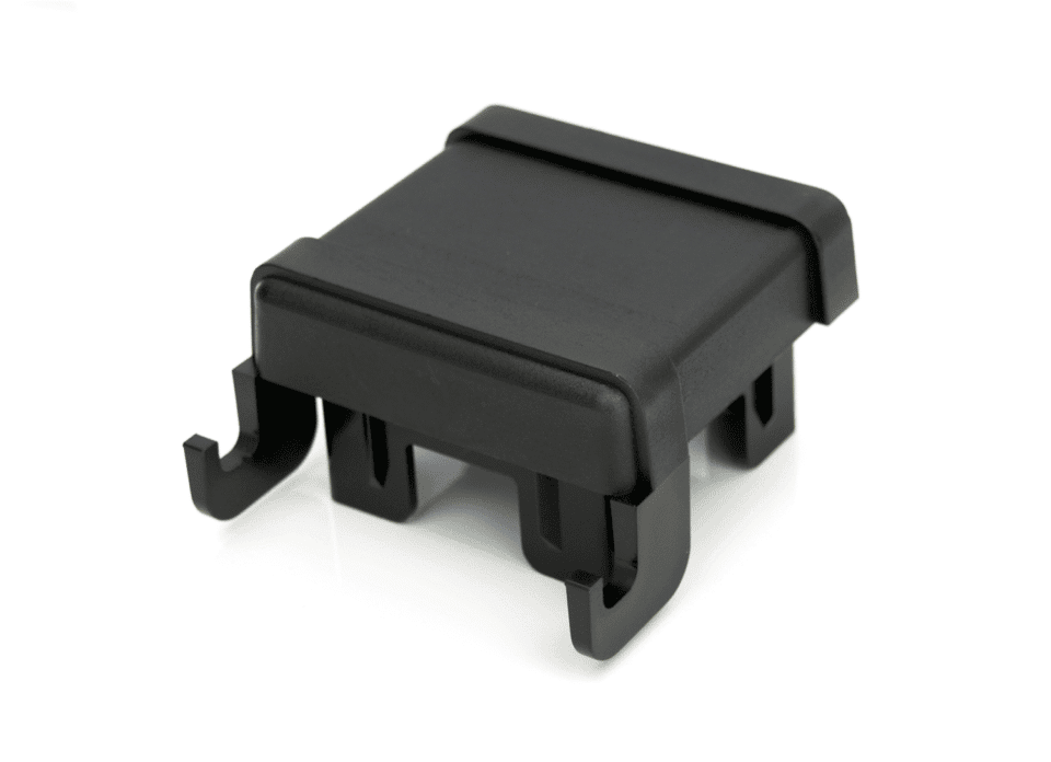 Insteekdop PVC 60/60mm met kapje en haakjes - ZWART