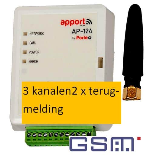 Apport 4G GSM 3K Unit met inbel en APP bediening, 3 kanalen