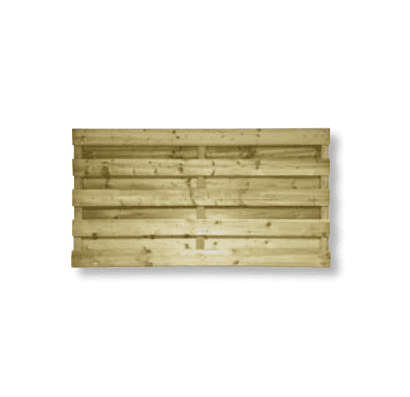 Houten scherm Horizontaal Recht 186 x 96cm (inox gevezen)