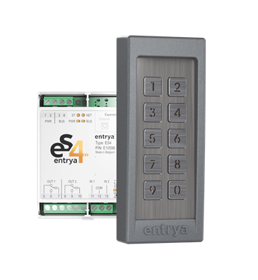 EntraSYSTEM4 Codeklavier KP-ES4 incl. controller met 2 in- en uitgangen - GRIJS