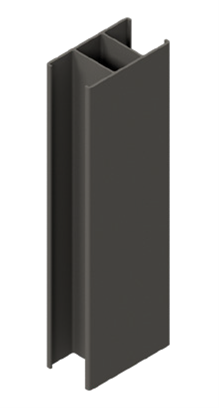 MEHA-Gleufpaal 95/50mm x L. 3000mm - ZWART (RAL 9005 STR)