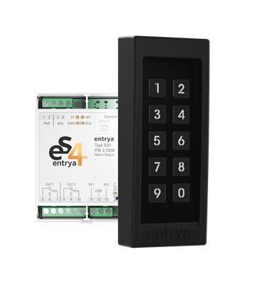 EntraSYSTEM4 Codeklavier KP-ES4 incl. controller met 2 in- en uitgangen - ZWART